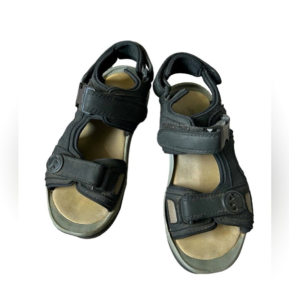 St. John’s Bay men’s heavy duty black sandals size 10 - Picture 1 of 8